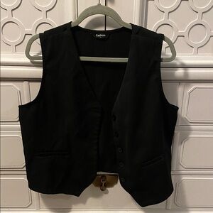 Chic Black Button-Up Vest
